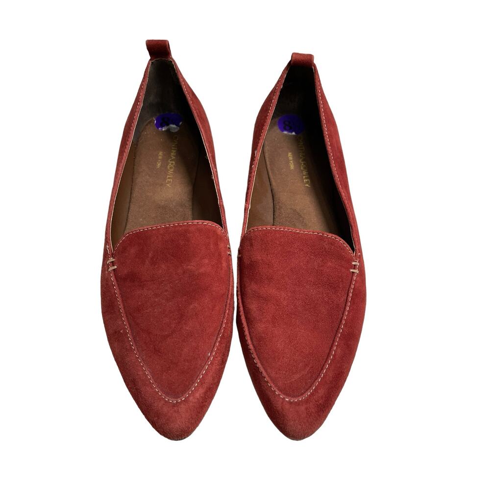 NWOT Cynthia Rowley Rust Red Leather Suede Loafer Flat Pointed Toe 8.5